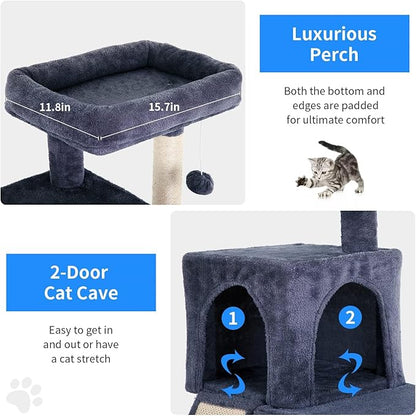 Cat Tree Tower, 36.4" Small Cat Tower - Image 3