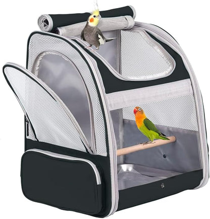 Bird Backpack Carrier with Stand Perch, Bird Travel Backpack by ORIZZP