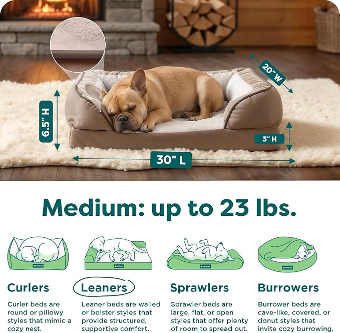FurHaven Orthopedic Dog Bed for Medium Dogs, Perfect Comfort Sofa - Image 3