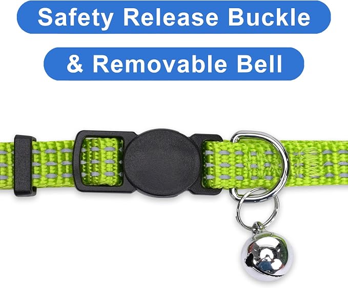 Pawtitas Reflective Green Cat Collar - Image 3