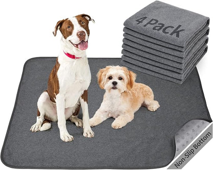 Washable Pee Pads for Dogs, 24x36 4 Pack Reusable Whelping Pads, Absorb Dog by PICKFORLIFE