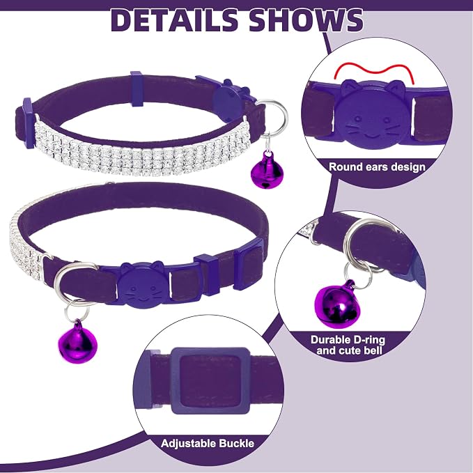 EXPAWLORER Soft Velvet Safe Cat Collars - Image 3