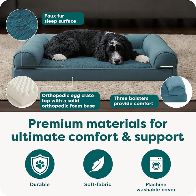 Furhaven Orthopedic Dog Bed for Large/Medium Dogs w/ Removable Bolsters & - Image 5