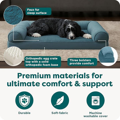 Furhaven Orthopedic Dog Bed for Large/Medium Dogs w/ Removable Bolsters & - Image 5