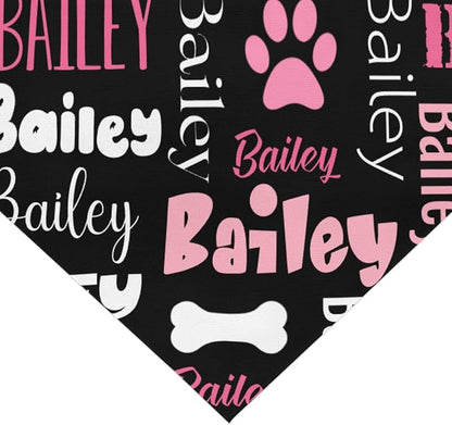 Personalized Dog Bandanas Custom Neckwear Name Button Anti-loosening Dog Scarf - Image 2