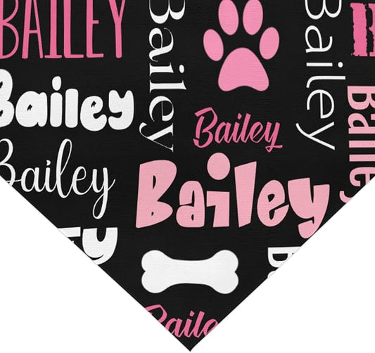 Personalized Dog Bandanas Custom Neckwear Name Button Anti-loosening Dog Scarf - Image 2