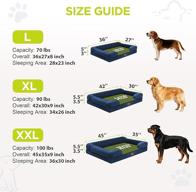 Orthopedic Dog Beds for Large Medium Dogs, Big Waterproof Memory Foam Pet Couch - Image 4