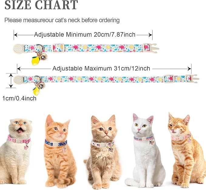 Unique style paws 2 Pack Spring Summer Kitten Collar Breakaway - Image 4