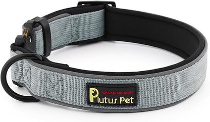 Plutus Pet Tactical Dog Collar, Reflective, Adjustable Heavy Duty Dog Collar by PLUTUSPET