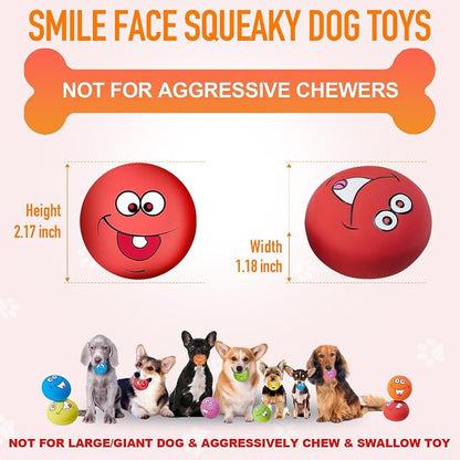 Squeaky Dog Toys Funny Face Chewing Latex Rubber Soft Fetch Play Interactive - Image 2