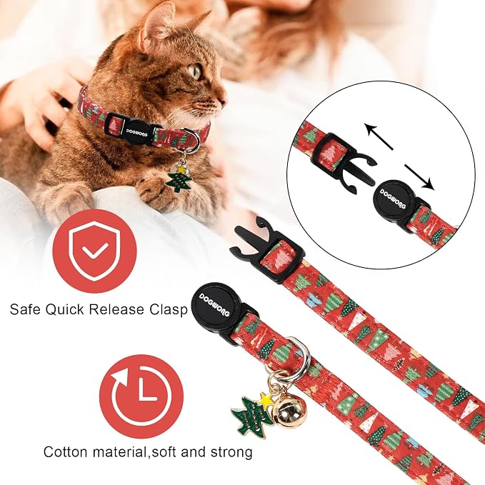 2 Pack Christmas Cat Collars Breakaway - Image 3