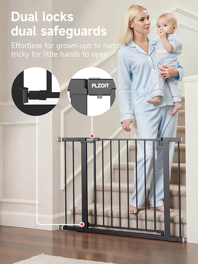 29.5-40.5" Baby Gate for Stairs, Dog Gate for Doorways, Walk Thru Auto Close - Image 2