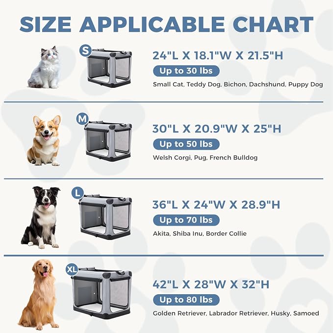 DUMOS Dog Crate 30 Inch Travel Cat Pet Carrier - Image 5