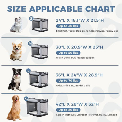 DUMOS Dog Crate 42 Inch Travel Cat Pet Carrier - Image 5