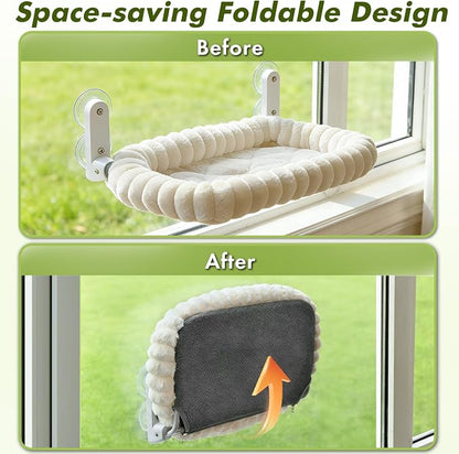 Cat Window Perch with Bolster, Cordless Foldable Cat Window Hammock with Strong - Image 3