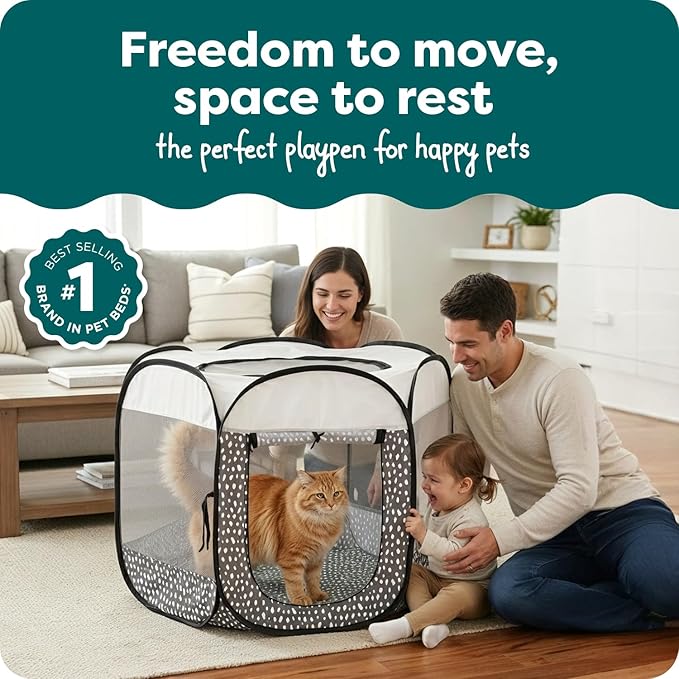FurHaven Portable Pet Playpen for Dogs & Cats, Foldable Indoor Kitten Playpen - Image 2