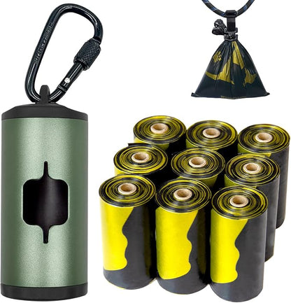 Metal Dog Poop Bag Holder w/Leash Clip|Durable Scratch-Resistant Aluminum|135 by SHAOUMAN