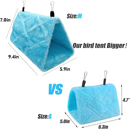 2Pcs Bird Tent Plush Hammock Warm Hut Hanging Nest - Image 2