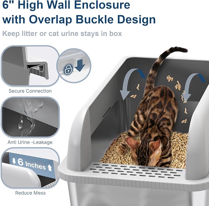 7" Deep Stainless Steel Sifting Litter Box - Image 6