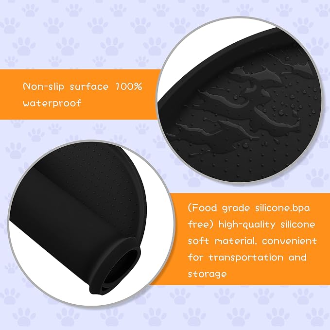 100% Waterproof 0.5" Raised Edge BPA Free Silicone Dog Food Mat, Pet Cat - Image 3