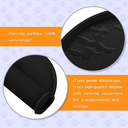 100% Waterproof 0.5" Raised Edge BPA Free Silicone Dog Food Mat, Pet Cat - Image 3