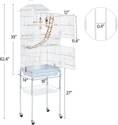Yaheetech 62.5-inch Roof Top Flight Bird Cage - Image 3