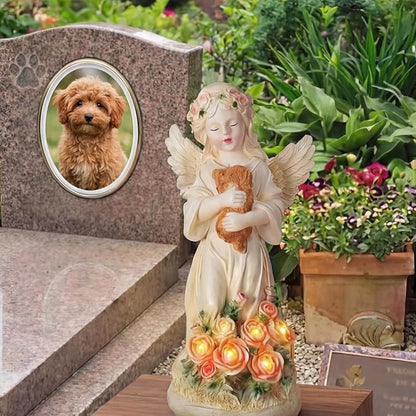 Chunful Solar Angel Dog Memorial Statue 10" Resin Pet Memorial Gift - Image 4