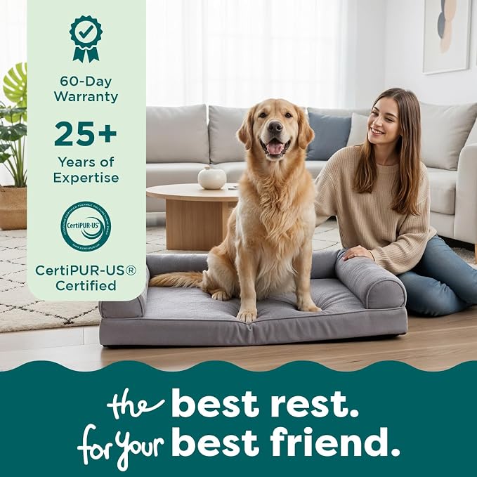 FurHaven Orthopedic Dog Bed For Large Dogs, Sofa Contour Mattress - Image 9