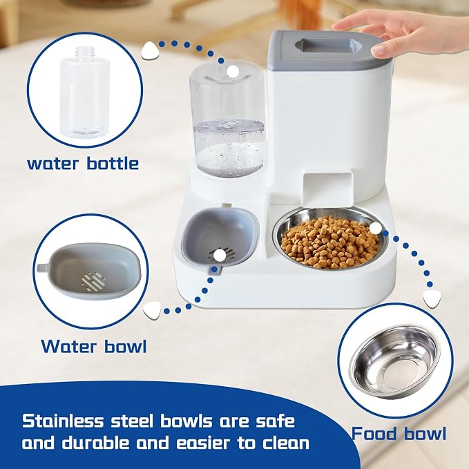 Automatic Cat Food and Water Dispenser Set 2 in 1, All-in-One Gravity Pet Feeder - Image 7