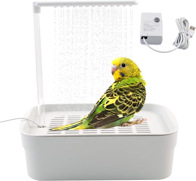 Automatic Bird Shower with Pump, Electric Bird Bath by MUYG