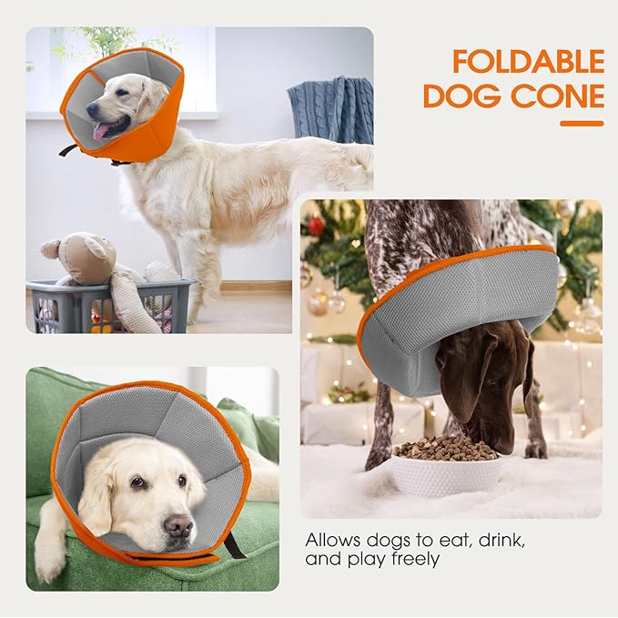 Dog Cone for Large Dogs After Surgery, Adjustable Soft Recovery Cone Collar for - Image 6