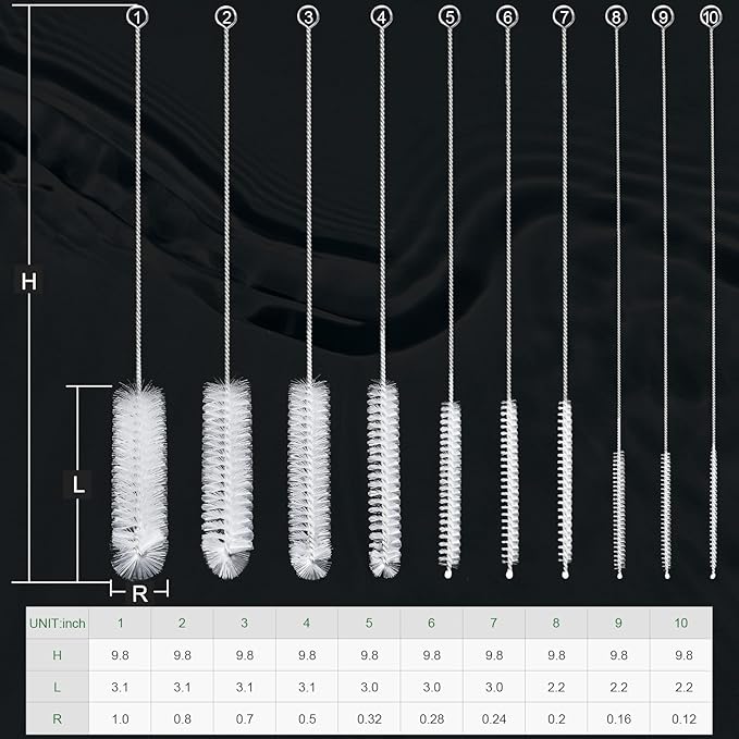 CiaraQ Bottle Cleaning Brushes, 9.8 Inch Nylon Tube Brush Set, Cleaner - Image 4