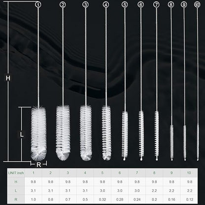 CiaraQ Bottle Cleaning Brushes, 9.8 Inch Nylon Tube Brush Set, Cleaner - Image 4