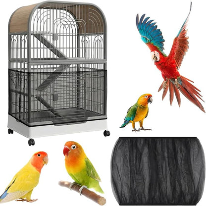 Large Bird Cage Cover, Breathable Nylon Mesh Seed Catcher by Unknown