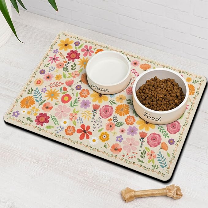 Pet Feeding Mat for Floors Waterproof Dog Mat for Food and Water Absorbent - Image 8