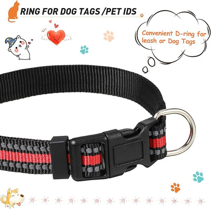 Weewooday 3 Pieces Reflective Dog Collar Nylon Adjustable Quick Release Pet - Image 4