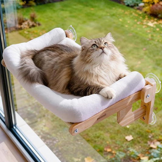 Pecute Foldable Cat Window Perch, Cloud-Soft Cat Bed by pecute