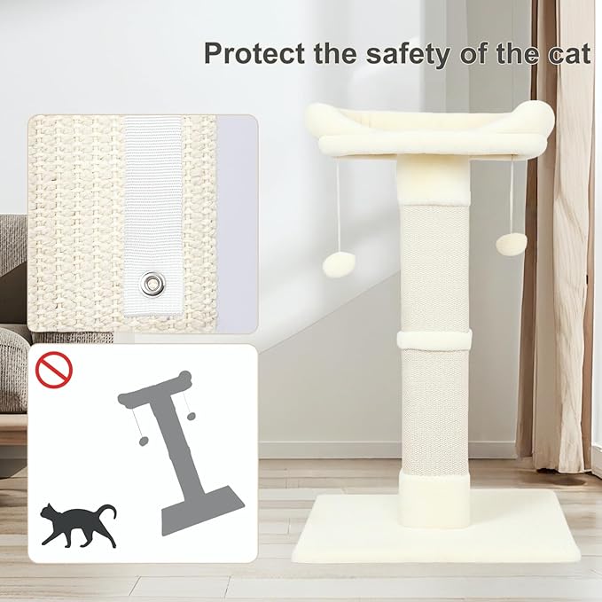 34" Cat Scratching Post for Indoor Cats, Sisal Cat Scratcher - Image 7