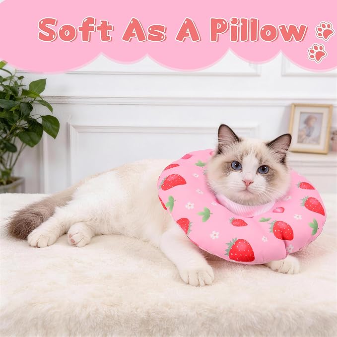 Cat Cone Collar Soft, Medium Waterproof Cat Recovery Collar - Image 2