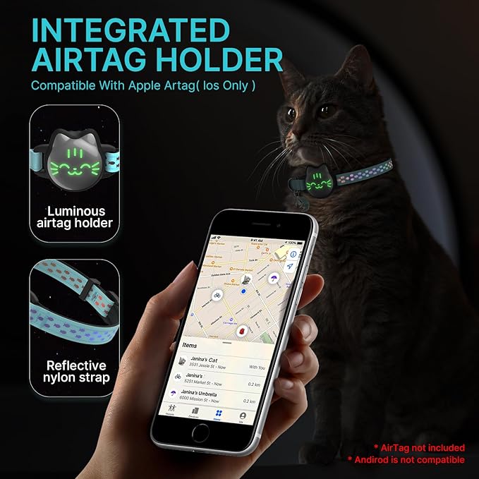 Waterproof Airtag Cat Collar, Breakaway Cat Airtag Collar - Image 5
