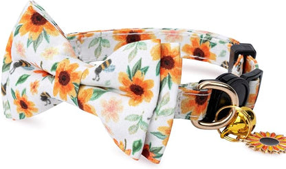 2 Pack Cotton Cat Collar with Bow Tie and Bell - Image 4
