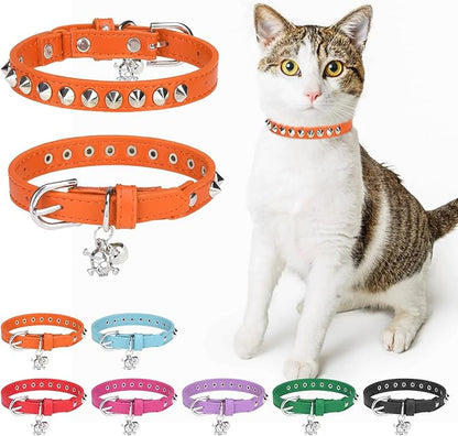 Leather Cat Collars for Boy Girl Cats by DILLYBUD