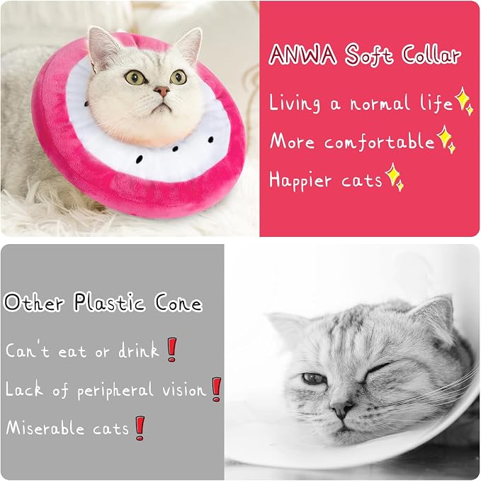 ANWA Adjustable Cat Cone Collar Soft, Cute Cat Donut Collar After Surgery - Image 6