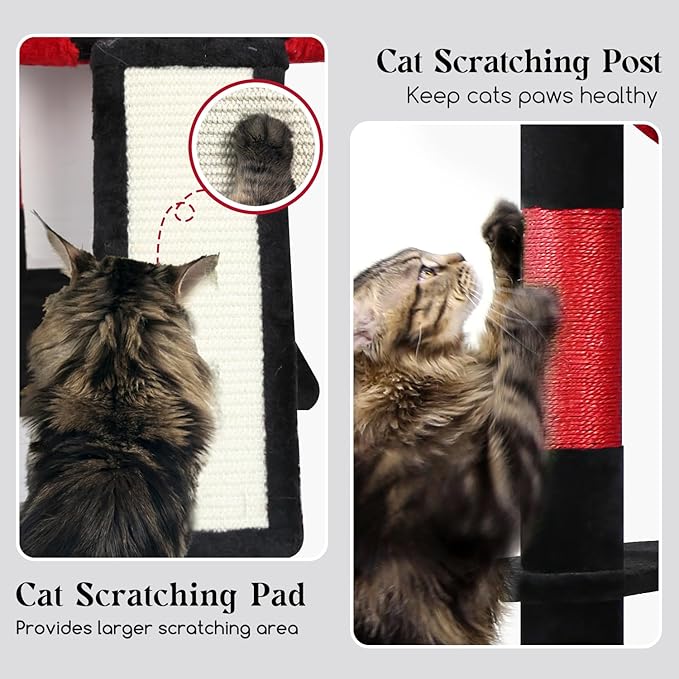 Globlazer Gothic Heavy Duty Cat Tree, 70in Tall Sturdy Goth Cat Tree - Image 4