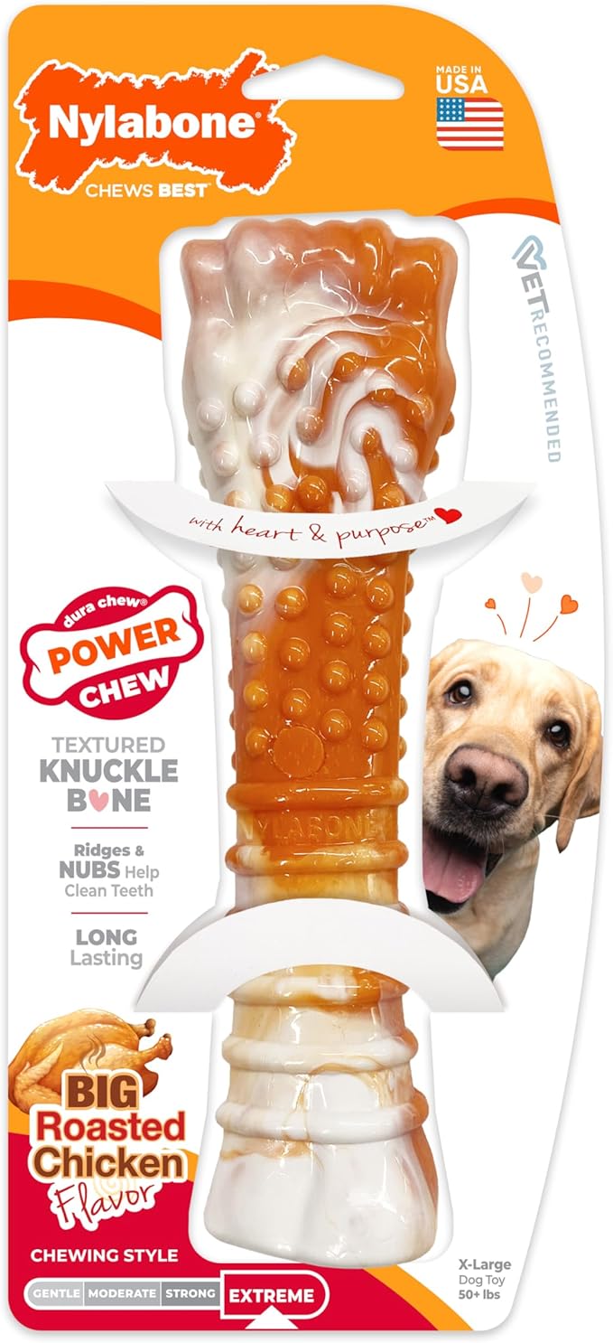 Nylabone Limited Edition 70th Birthday Textured Bone Power Chew Toy - Image 9