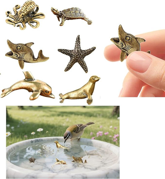 6 Pcs Copper Bath Disks Ornaments Mini Ocean Animal Shape– Starfish Turtle by Unknown