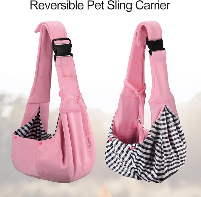 PETLOFT Reversible Dog Cat Sling Carrier, Small Dog Carrier, Adjustable Dog - Image 5