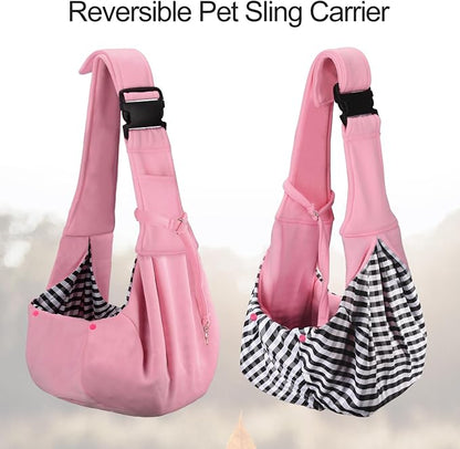 PETLOFT Reversible Dog Cat Sling Carrier, Small Dog Carrier, Adjustable Dog - Image 5