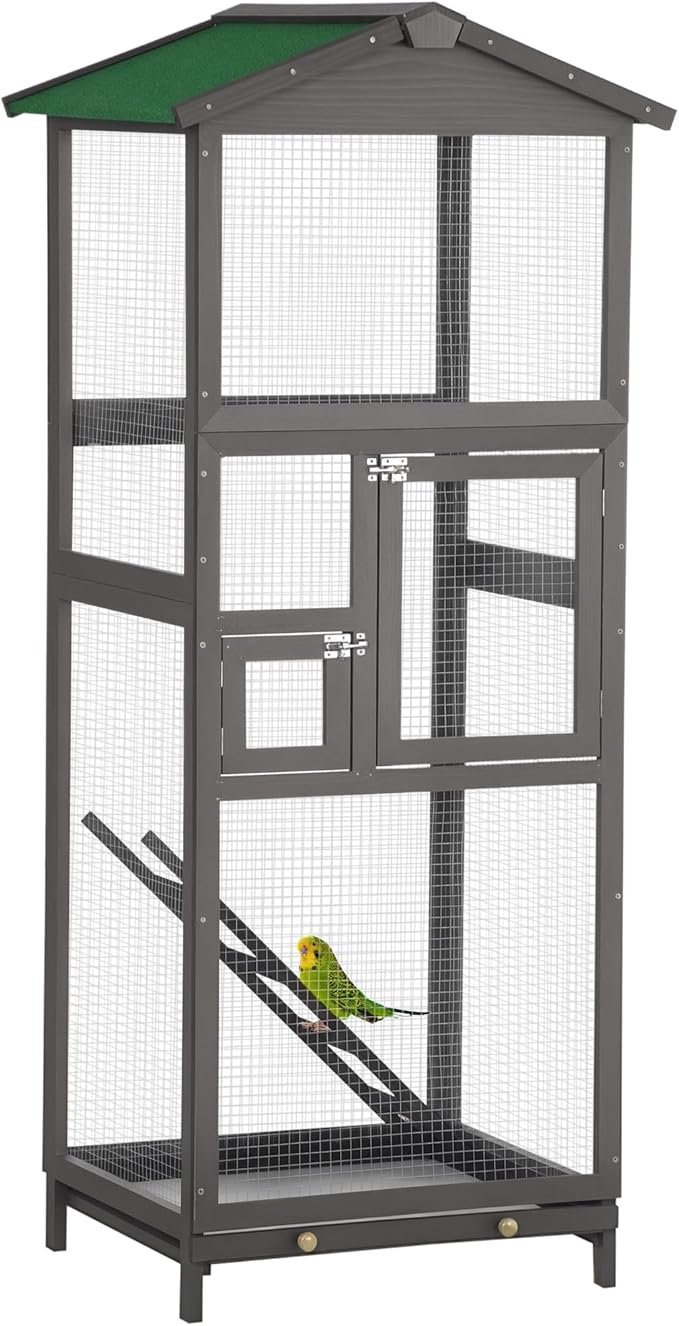 PawHut 65" Wooden Bird Cage Outdoor Aviary House by PawHut