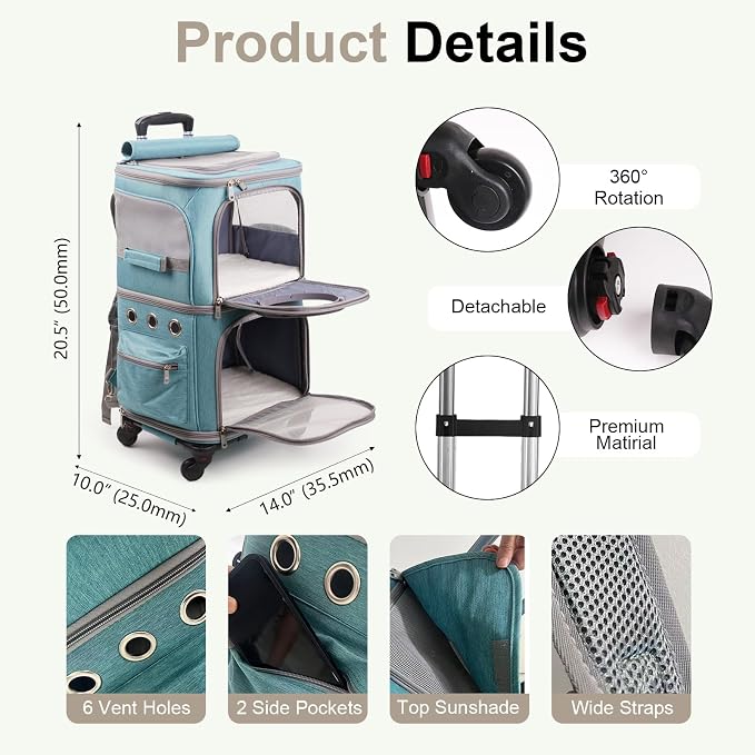 2-in-1 Pet Carrier Backpack for Two Cats or One Dog - Image 2